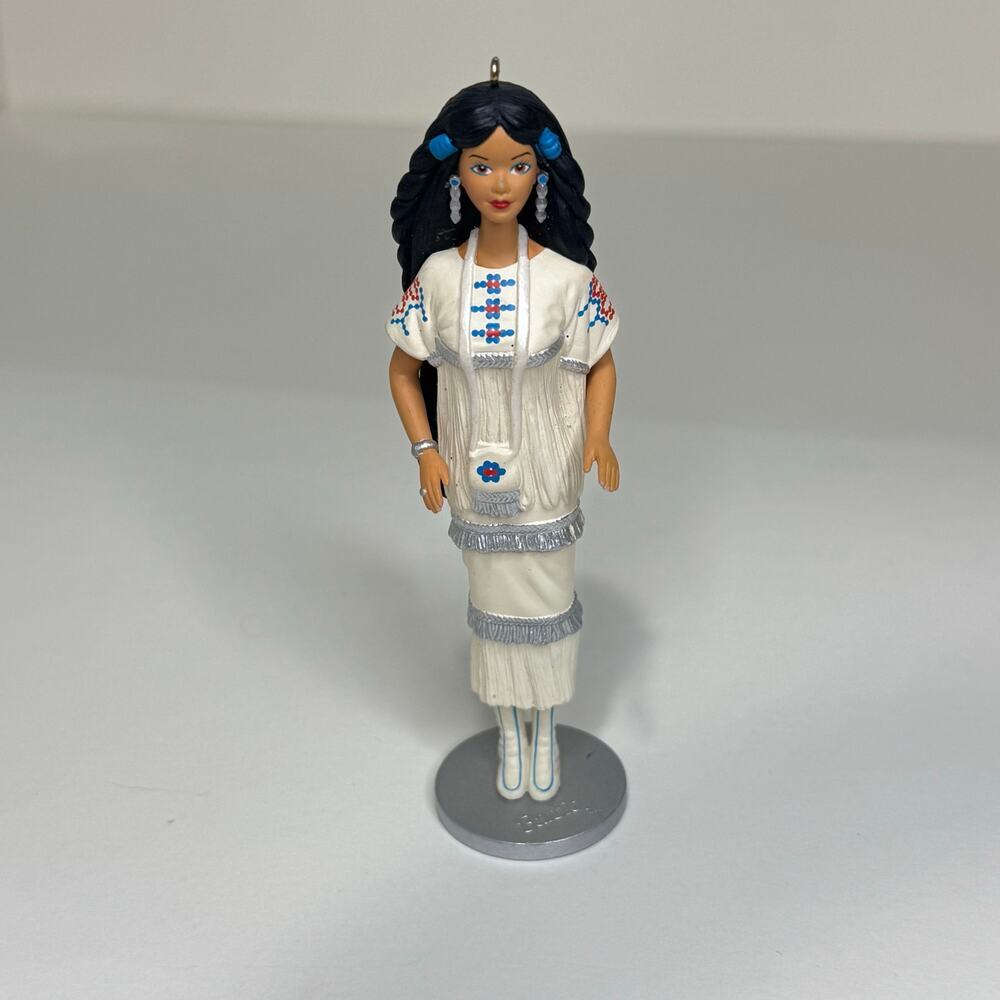 Vintage 1996 Dolls of the World Native American Barbie Ornament